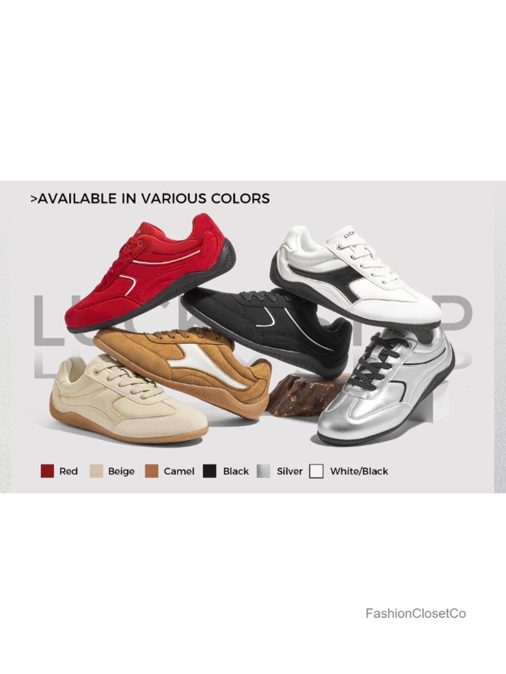 Women's Retro Fashion Tennis Sneakers - Thin Sole lightweight Casual Running - Picture 6 of 6